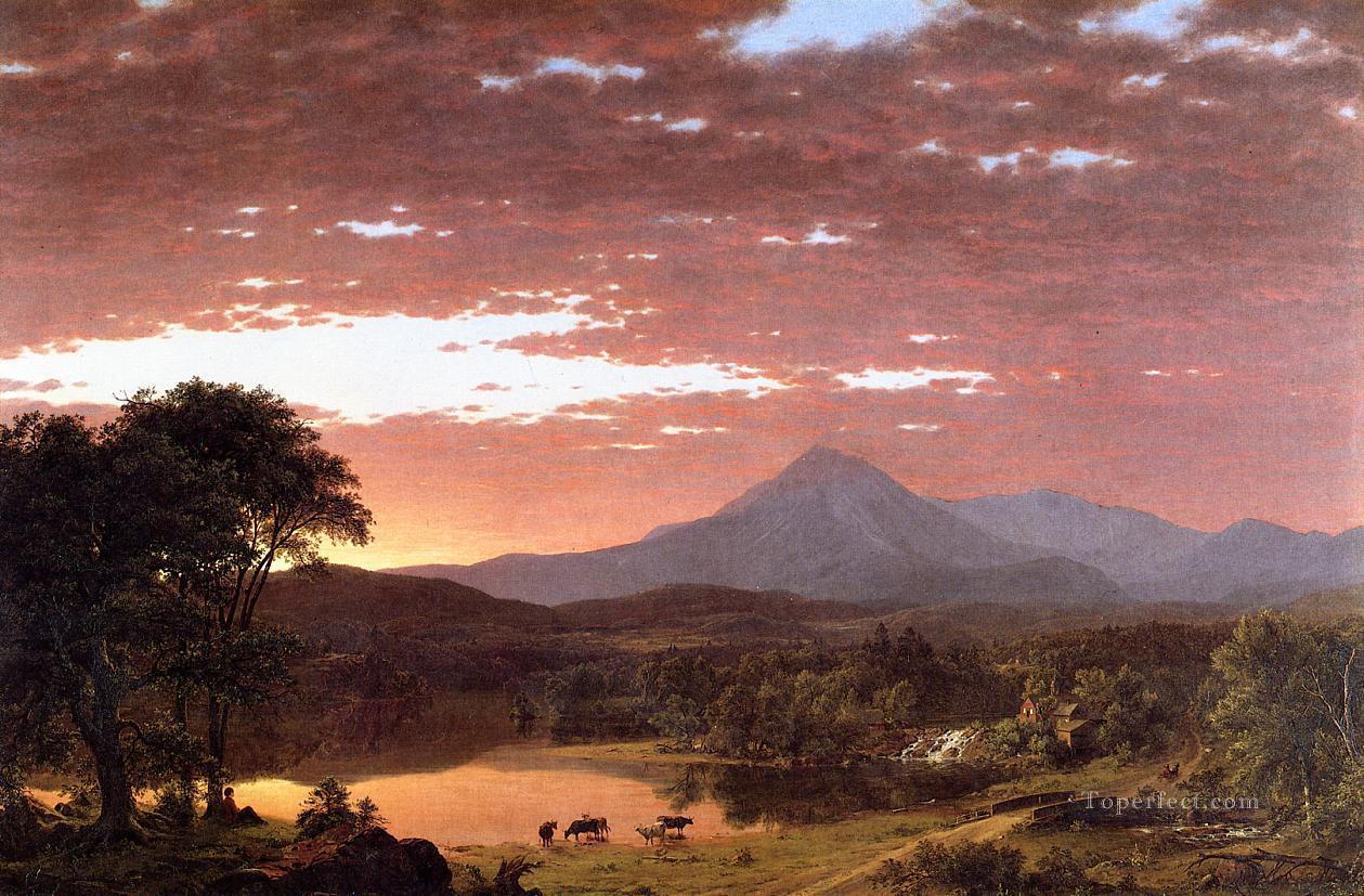 Monte Ktaadn, también conocido como paisaje del Monte Katahdin Río Hudson Paisaje de la Iglesia Frederic Edwin Pintura al óleo